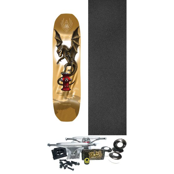 Powell Peralta Andy Anderson Hydrant Gold Foil FLIGHT Skateboard Deck - 8.4" x 32" - Complete Skateboard Bundle